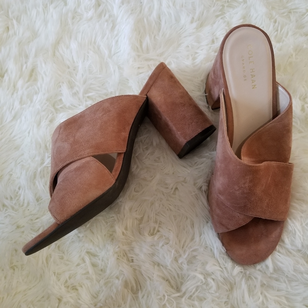 Pink chunky heels